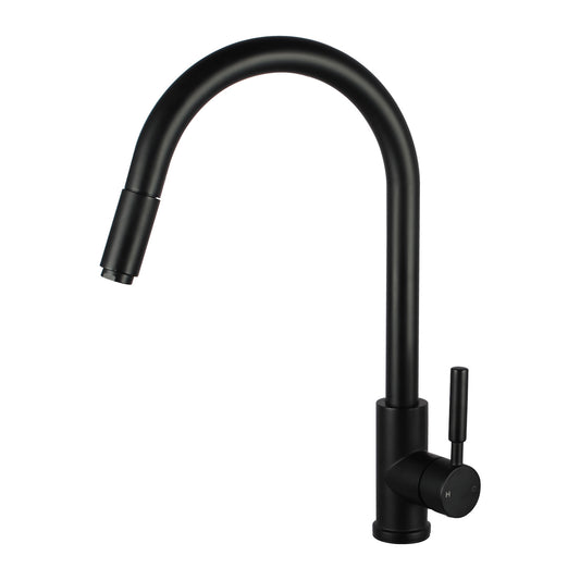 Black pull Out Kitchen Mixer front view on a white background