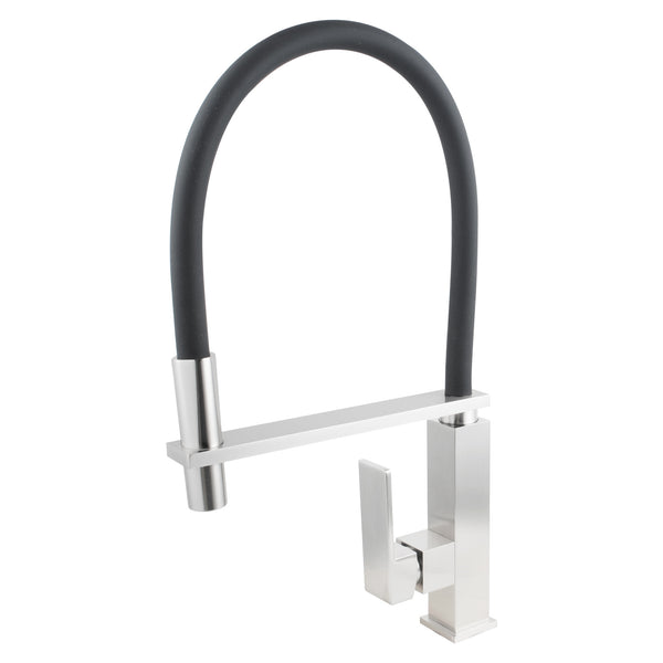 Upgrade your kitchen with our Solid Brass Pull Out Square Kitchen Mixer in Brushed Nickel Silver. Durable, stylish, and easy to install. Australia-wide shipping.-Kitchen Mixer-Ezymall AU