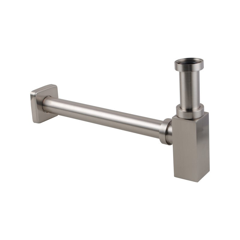 Ensure efficient drainage with our Solid Brass Square Bottle Trap in Brushed Nickel Silver. Durable, stylish, and easy to install. Fast shipping across Australia.-Bottle Trap-Ezymall AU