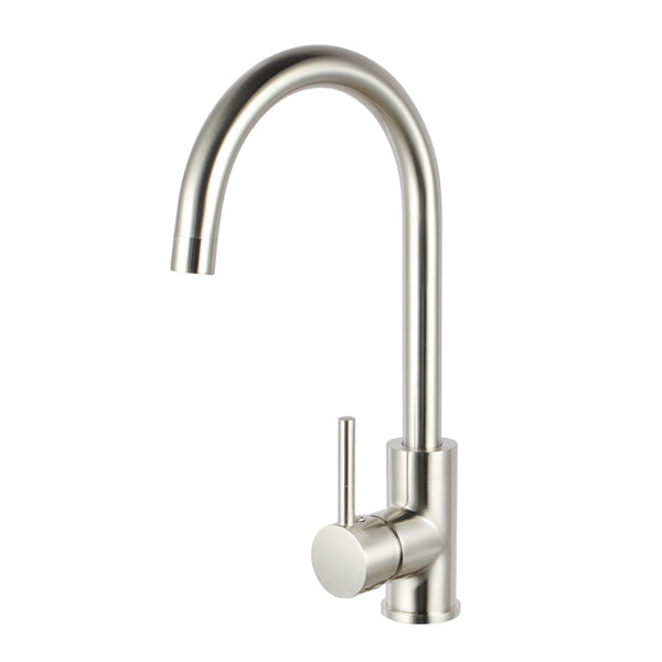 Enhance your kitchen with our Solid Brass Standard Kitchen Mixer in Brushed Nickel Silver. Modern design, durable build. Shop now for fast delivery Australia wide.-Kitchen Mixer-Ezymall AU