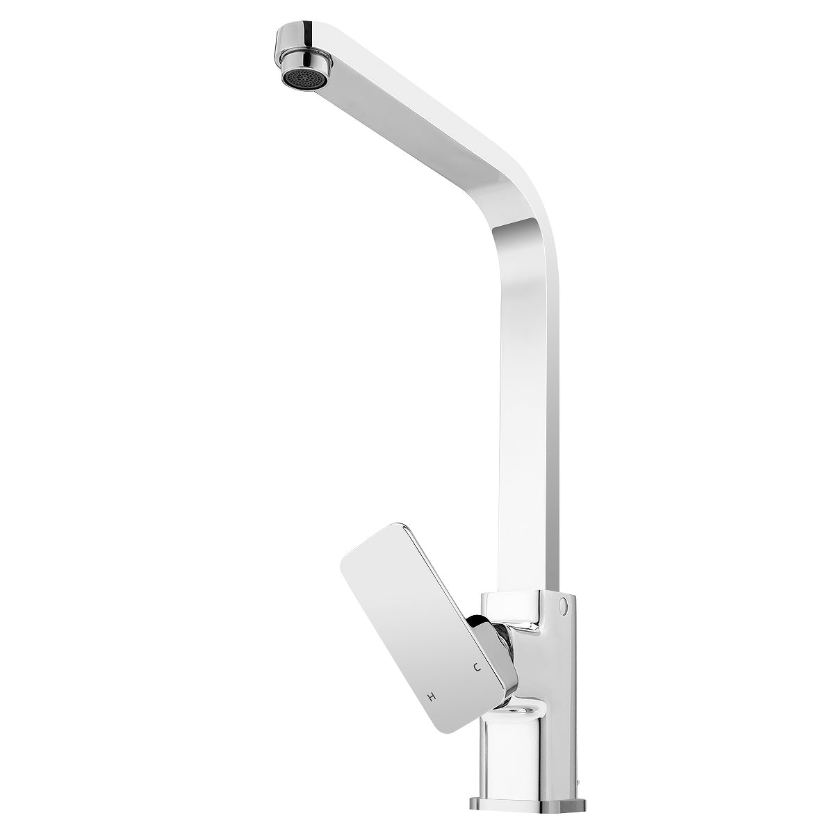 Upgrade your kitchen with our Solid Brass Standard Square Kitchen Mixer in chrome silver. High-quality solid brass construction ensures durability and a sleek finish.-Kitchen Mixer-Ezymall AU