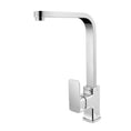 Load image into Gallery viewer, Upgrade your kitchen with our Solid Brass Standard Square Kitchen Mixer in chrome silver. High-quality solid brass construction ensures durability and a sleek finish.-Kitchen Mixer-Ezymall AU
