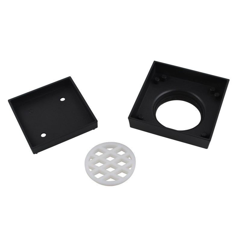Enhance your shower with this solid brass tile insert drain. Featuring a 115x115mm size and a 90mm outlet, this black drain seamlessly blends into your tile floor for a sleek, modern look.-Floor Waste-Ezymall AU