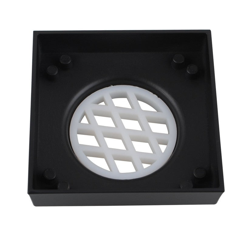 Enhance your shower with this solid brass tile insert drain. Featuring a 115x115mm size and a 90mm outlet, this black drain seamlessly blends into your tile floor for a sleek, modern look.-Floor Waste-Ezymall AU