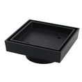 Load image into Gallery viewer, Enhance your shower with this solid brass tile insert drain. Featuring a 115x115mm size and a 90mm outlet, this black drain seamlessly blends into your tile floor for a sleek, modern look.-Floor Waste-Ezymall AU
