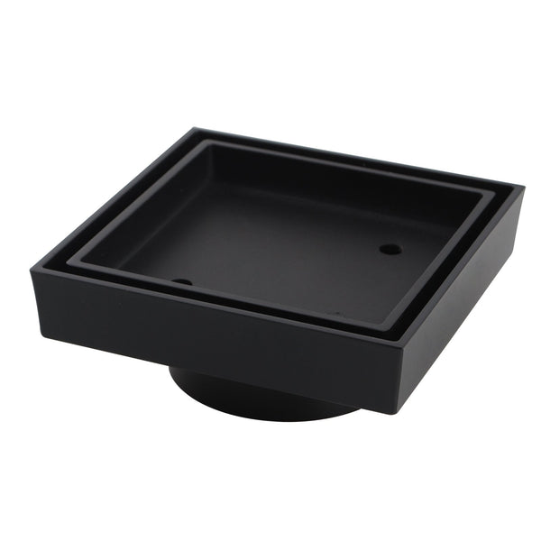 Enhance your shower with this solid brass tile insert drain. Featuring a 115x115mm size and a 90mm outlet, this black drain seamlessly blends into your tile floor for a sleek, modern look.-Floor Waste-Ezymall AU