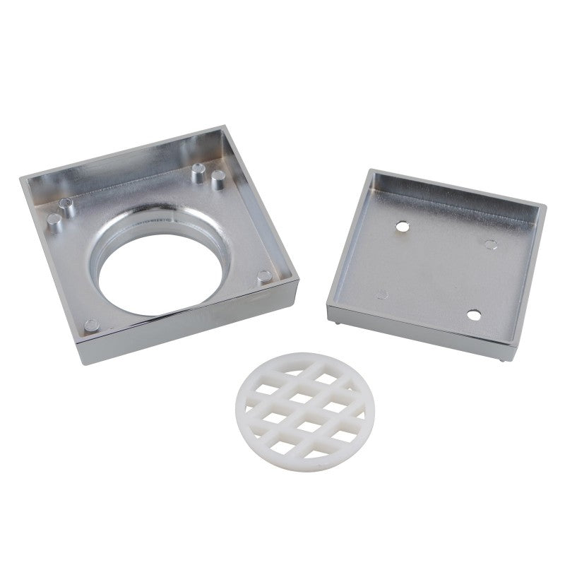 Install this Solid Brass Tile Insert Drain in your bathroom. Measuring 115x115mm with a 90mm outlet, this drain features a Chrome Silver finish. Enhance your bathroom with this stylish and functional drain!-Floor Waste-Ezymall AU