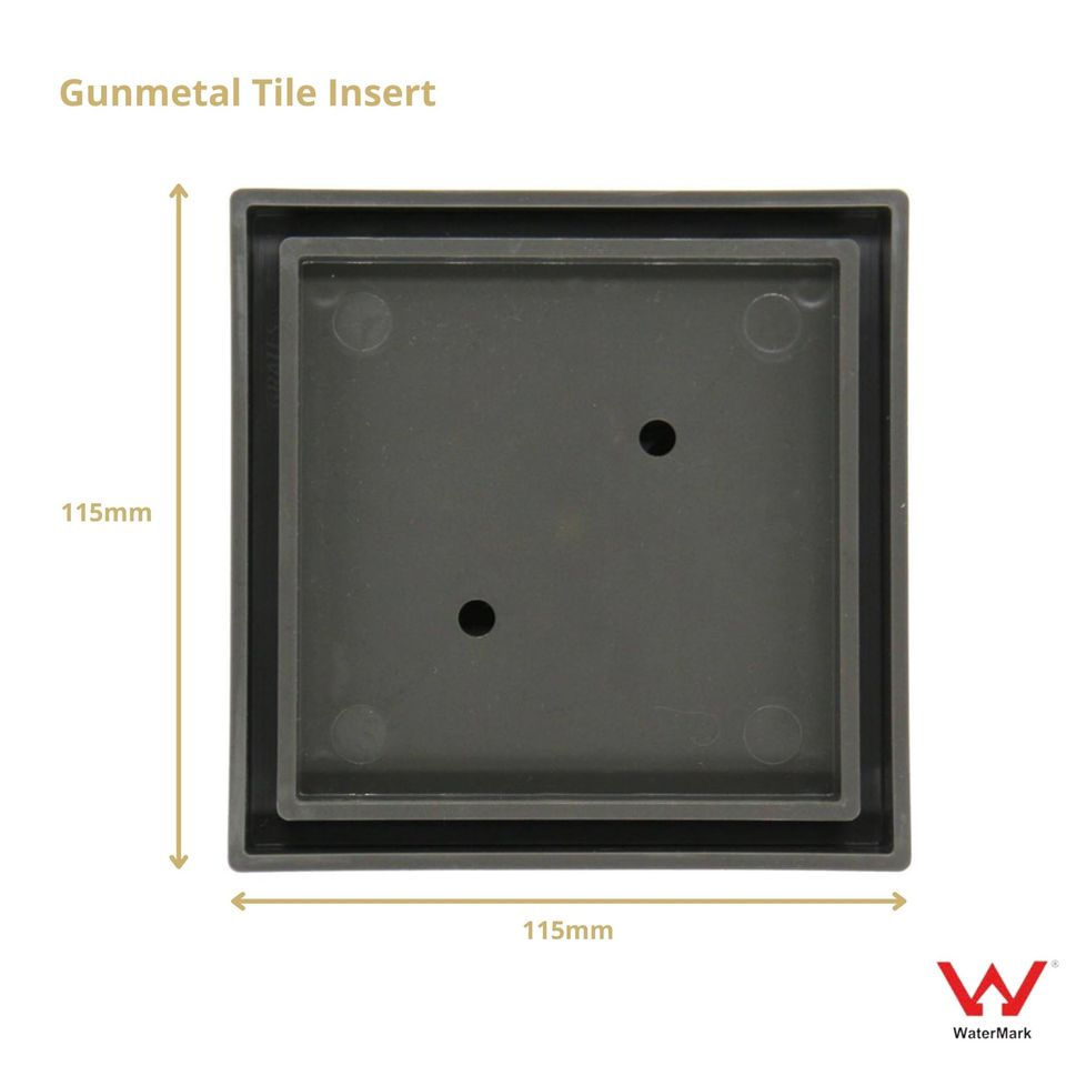Buy Solid Brass Tile Insert Drain Shower Grate Drain (115x115x35mm) in Gunmetal Grey. Stylish and functional for modern bathrooms. Shop now!-Floor Waste-Ezymall AU