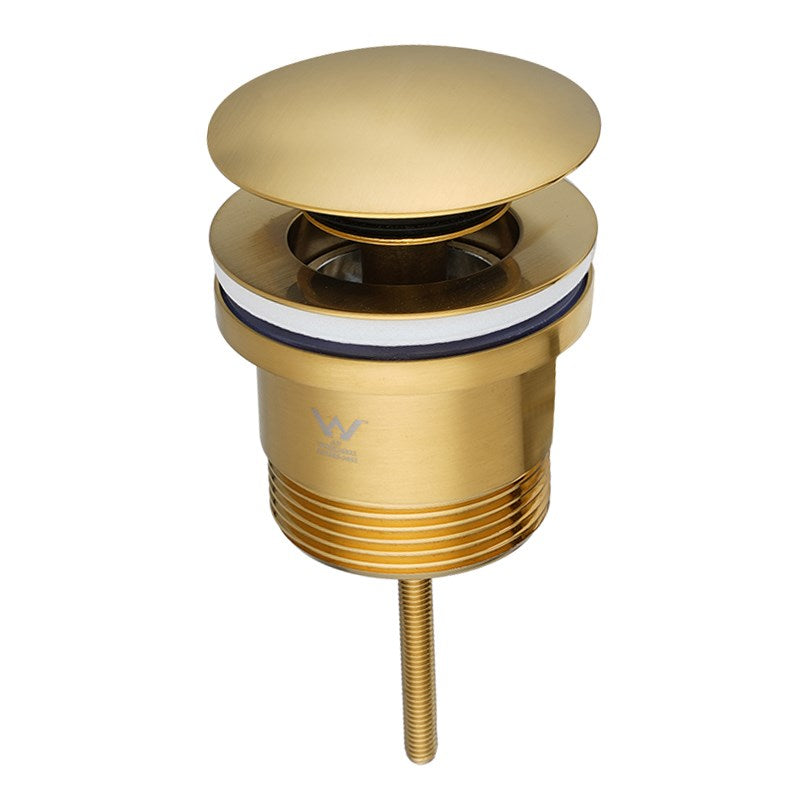 Universal chrome pop-up waste suitable for basin and bath use, featuring durable brass construction, removable grate, and overflow compatibility.-Sink Waste-Ezymall AU