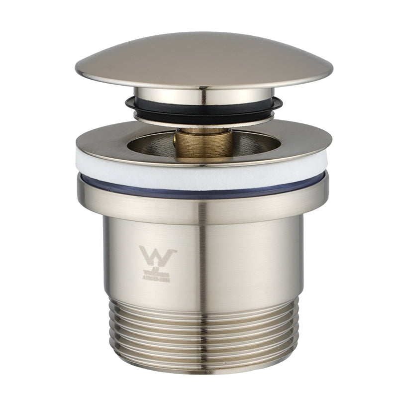Universal chrome pop-up waste suitable for basin and bath use, featuring durable brass construction, removable grate, and overflow compatibility.-Sink Waste-Ezymall AU