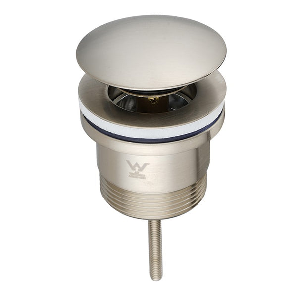 Universal chrome pop-up waste suitable for basin and bath use, featuring durable brass construction, removable grate, and overflow compatibility.-Sink Waste-Ezymall AU