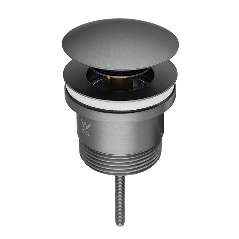 Universal chrome pop-up waste suitable for basin and bath use, featuring durable brass construction, removable grate, and overflow compatibility.-Sink Waste-Ezymall AU