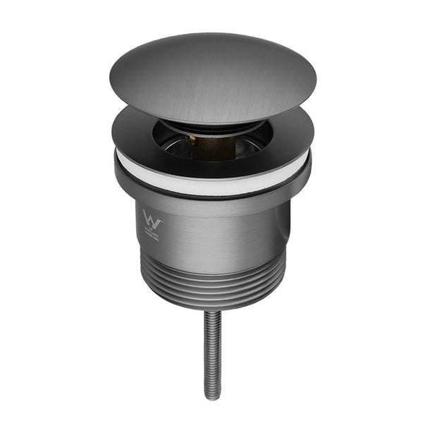 Universal chrome pop-up waste suitable for basin and bath use, featuring durable brass construction, removable grate, and overflow compatibility.-Sink Waste-Ezymall AU