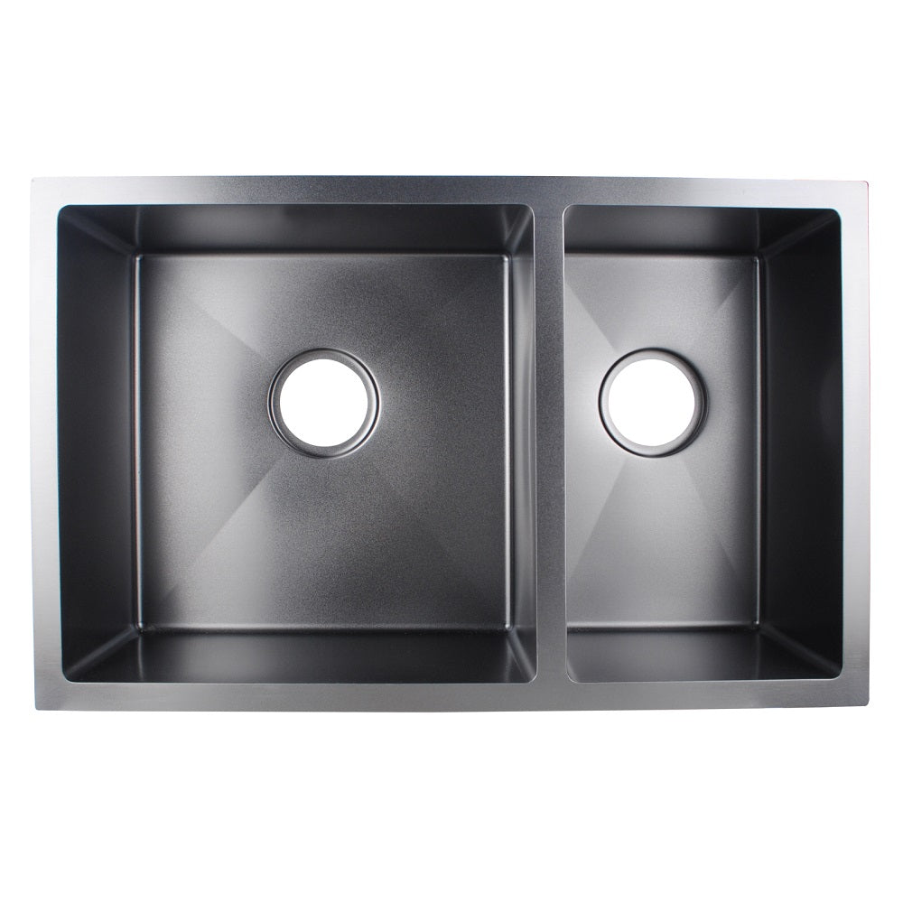 Upgrade your kitchen with this stainless steel 1 & 1/2 bowl kitchen sink in gunmetal grey. Stylish and functional for any modern home.-Kitchen Sink-Ezymall AU