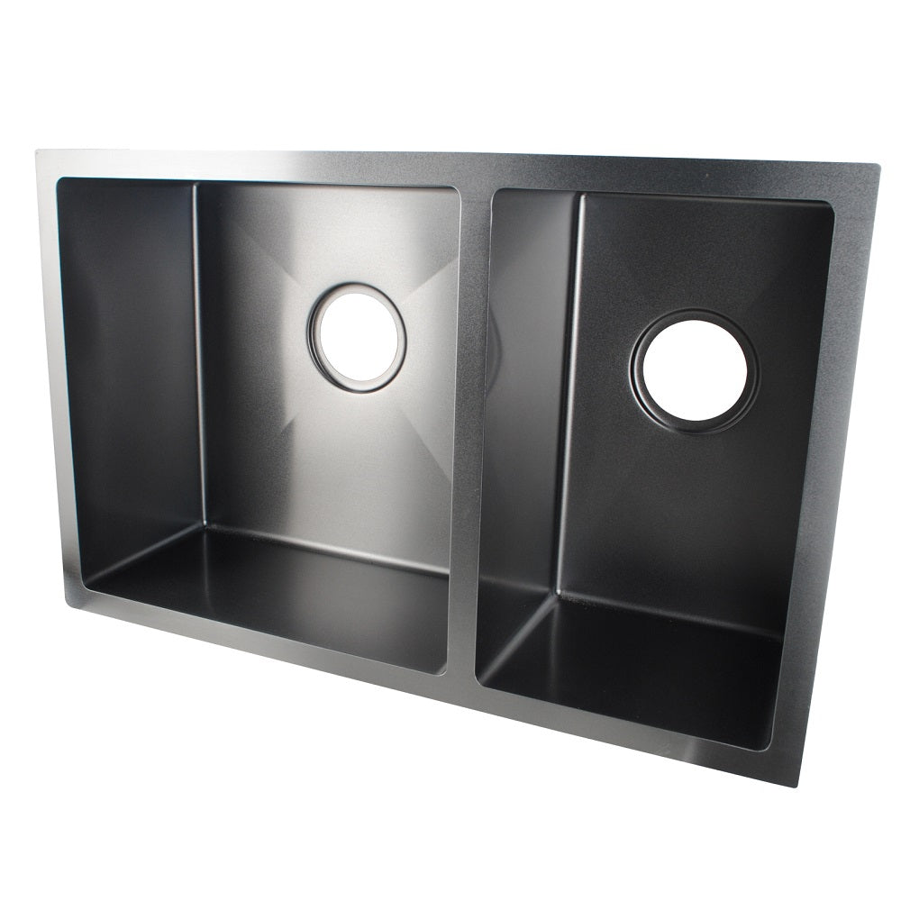 Upgrade your kitchen with this stainless steel 1 & 1/2 bowl kitchen sink in gunmetal grey. Stylish and functional for any modern home.-Kitchen Sink-Ezymall AU