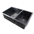 Load image into Gallery viewer, Upgrade your kitchen with this stainless steel 1 & 1/2 bowl kitchen sink in gunmetal grey. Stylish and functional for any modern home.-Kitchen Sink-Ezymall AU
