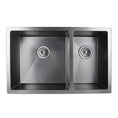 Load image into Gallery viewer, Upgrade your kitchen with this stainless steel 1 & 1/2 bowl kitchen sink in gunmetal grey. Stylish and functional for any modern home.-Kitchen Sink-Ezymall AU
