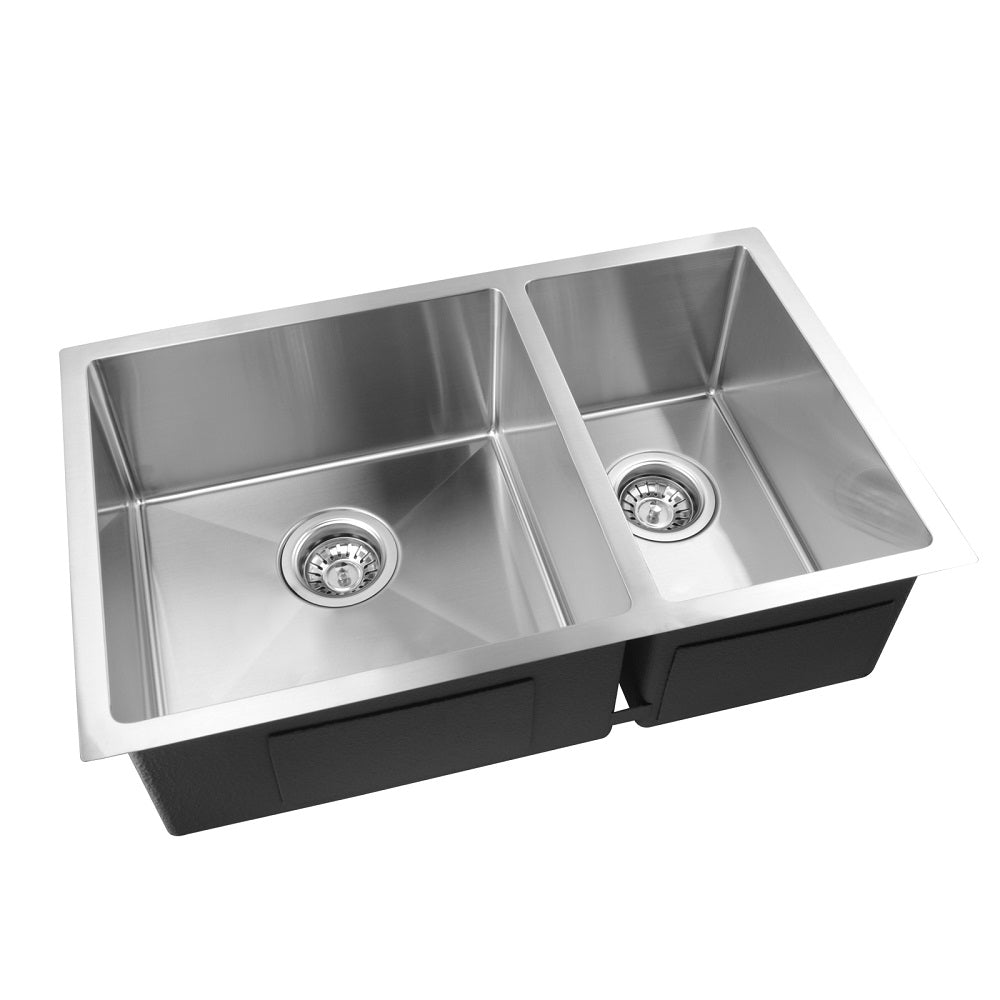 Upgrade your kitchen with our Stainless Steel 1 & 1/2 Bowl Kitchen Sink in Chrome Silver. Durable, stylish, and easy to clean. Perfect for any modern home!-Kitchen Sink-Ezymall AU