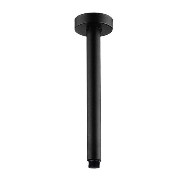 Enhance your shower with our Stainless Steel 200mm Round Ceiling Shower Arm in Black. Stylish and durable. Shop now for a modern bathroom upgrade.-Shower Arm-Ezymall AU