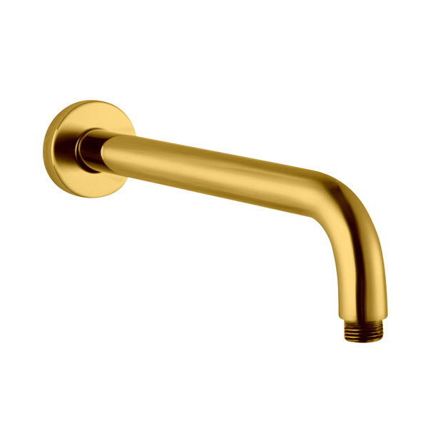 Upgrade your shower with the Stainless Steel 400mm Round Wall Shower Arm in Brushed Brass Gold. Durable and stylish. Shop now at Ezymall Australia!-Shower Arm-Ezymall AU