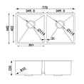 Load image into Gallery viewer, Upgrade your kitchen with our Stainless Steel Double Bowl Kitchen Sink (770x440x230mm). Sleek chrome silver finish. Durable and stylish for any modern kitchen.-Kitchen Sink-Ezymall AU
