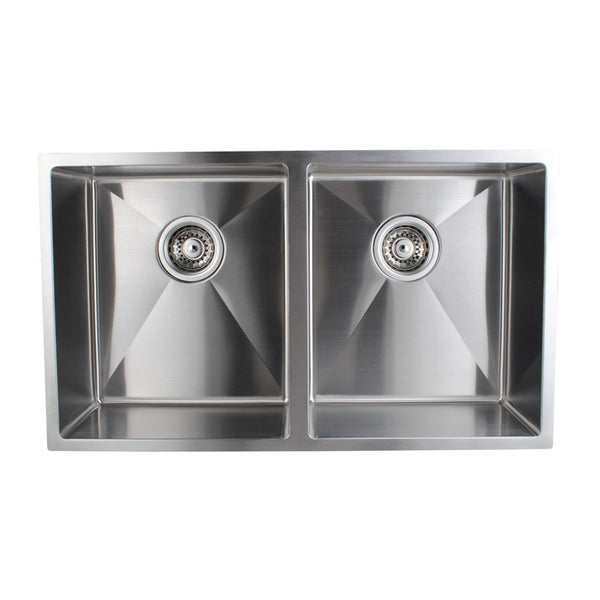 Upgrade your kitchen with our Stainless Steel Double Bowl Kitchen Sink (770x440x230mm). Sleek chrome silver finish. Durable and stylish for any modern kitchen.-Kitchen Sink-Ezymall AU