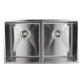 Load image into Gallery viewer, Upgrade your kitchen with our Stainless Steel Double Bowl Kitchen Sink! Measuring 770x450x215mm, this chrome silver sink is durable and stylish. Order yours today!-Kitchen Sink-Ezymall AU
