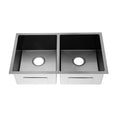 Load image into Gallery viewer, Upgrade your kitchen with our Gunmetal Grey Stainless Steel Double Bowl Kitchen Sink (770x450x215mm). Durable, stylish, and easy to clean. Shop now at Ezymall!-Kitchen Sink-Ezymall AU
