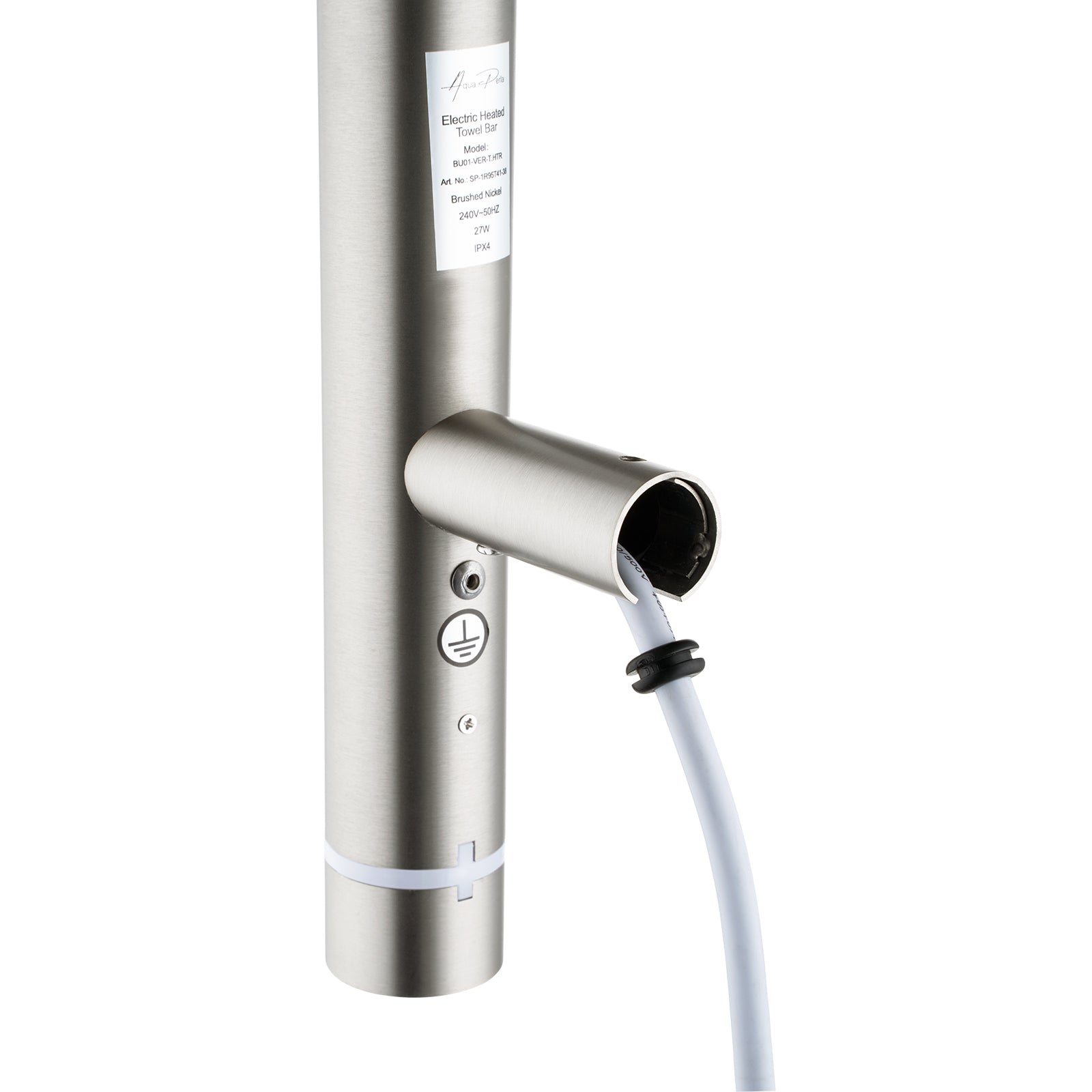 Round vertical electric heated towel rack with timer, stainless steel construction, SAA certified and Australian compliant for safe, modern bathrooms.-Heated Towel Rail-Ezymall AU