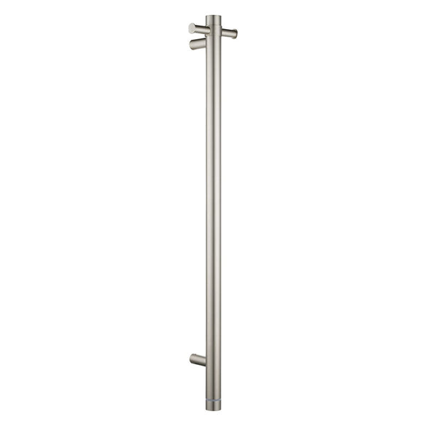 Round vertical electric heated towel rack with timer, stainless steel construction, SAA certified and Australian compliant for safe, modern bathrooms.-Heated Towel Rail-Ezymall AU