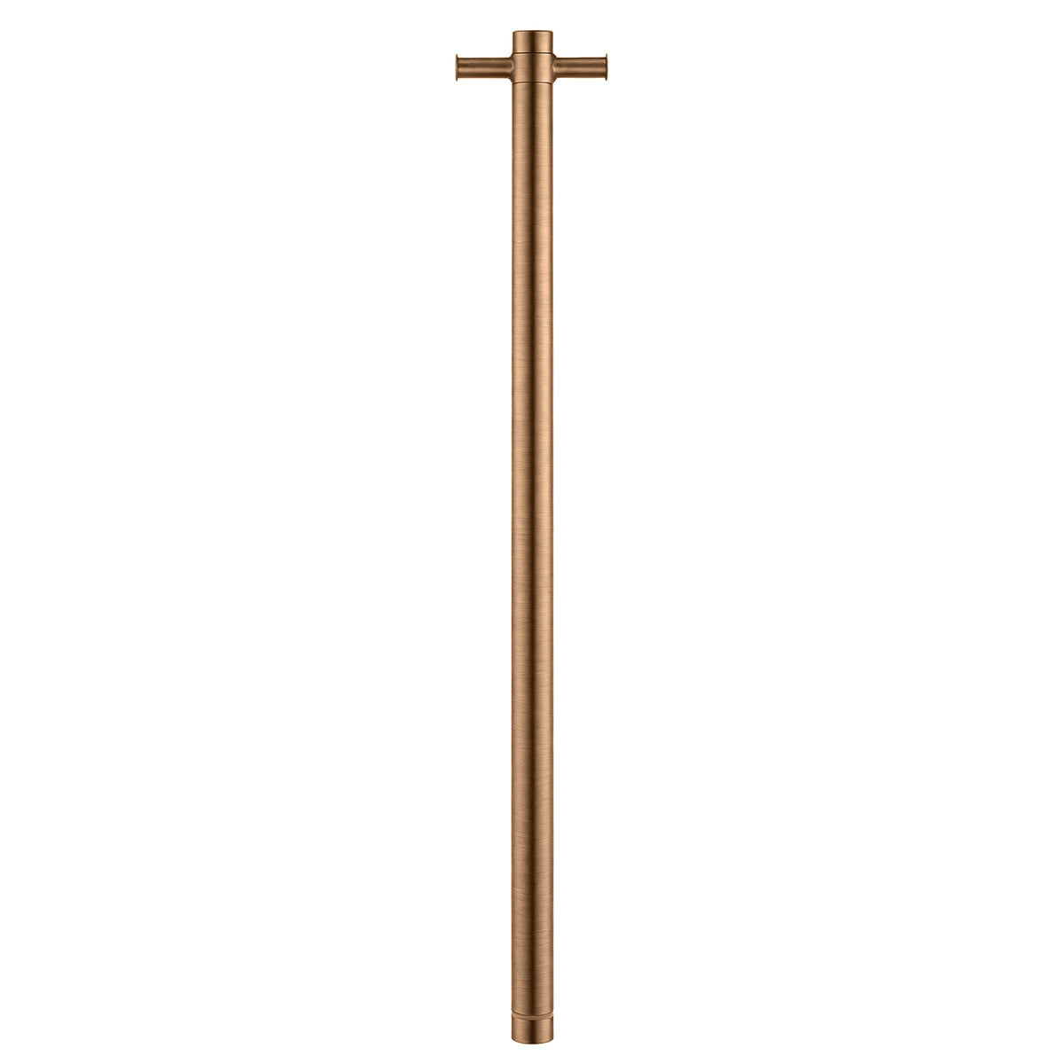 Alternate view of electric vertical single-bar heated towel rail in brushed copper