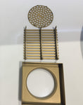 Load image into Gallery viewer, Install the Stainless Steel Grill Floor Waste Shower Grate Drain in Brushed Brass Gold (115x115x30mm). Stylish and functional, this drain prevents clogging and adds elegance to your shower. Shop now!-Floor Waste-Ezymall AU
