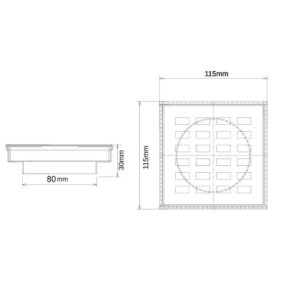 Install the Stainless Steel Grill Floor Waste Shower Grate Drain in Brushed Brass Gold (115x115x30mm). Stylish and functional, this drain prevents clogging and adds elegance to your shower. Shop now!-Floor Waste-Ezymall AU