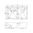 Load image into Gallery viewer, Premium 820mm handmade stainless steel double bowl kitchen sink with 1.2mm thick 304 stainless steel, satin finish and versatile installation options.-Kitchen Sink-Ezymall AU
