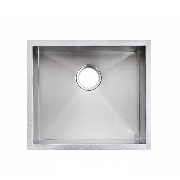 Premium 510mm stainless steel single bowl kitchen sink with 1.2mm thick 304 stainless steel, X-flume drainage and versatile top, flush or undermount installation.-Kitchen Sink-Ezymall AU