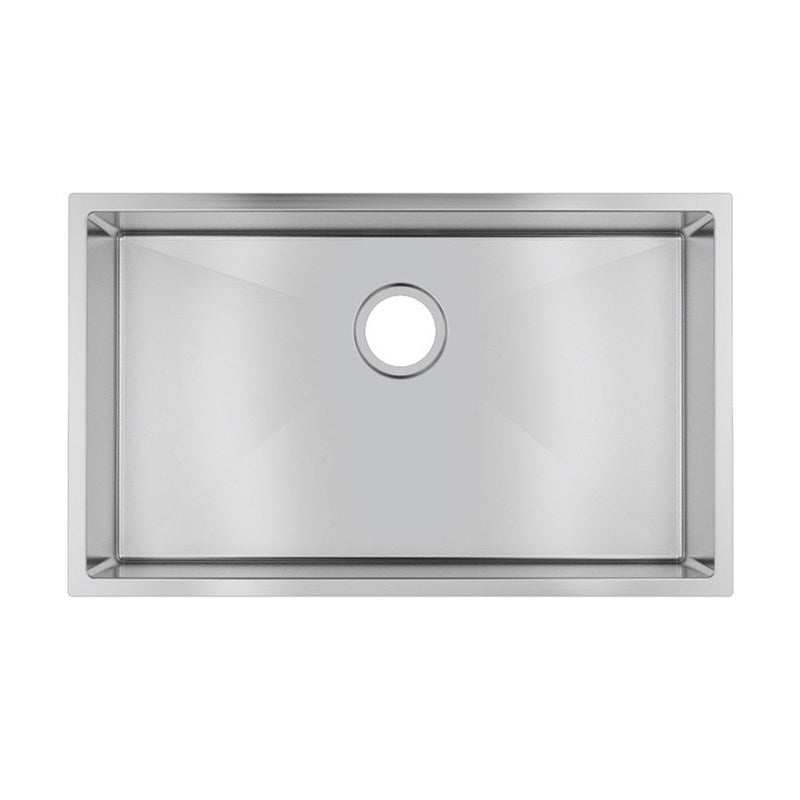 Premium 762mm handmade stainless steel single bowl kitchen sink with a deep 254mm bowl, 1.2mm thick 304 stainless steel and versatile installation options.-Kitchen Sink-Ezymall AU