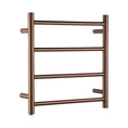 Load image into Gallery viewer, Brushed Copper stainless steel 4-bar round heated towel rail

