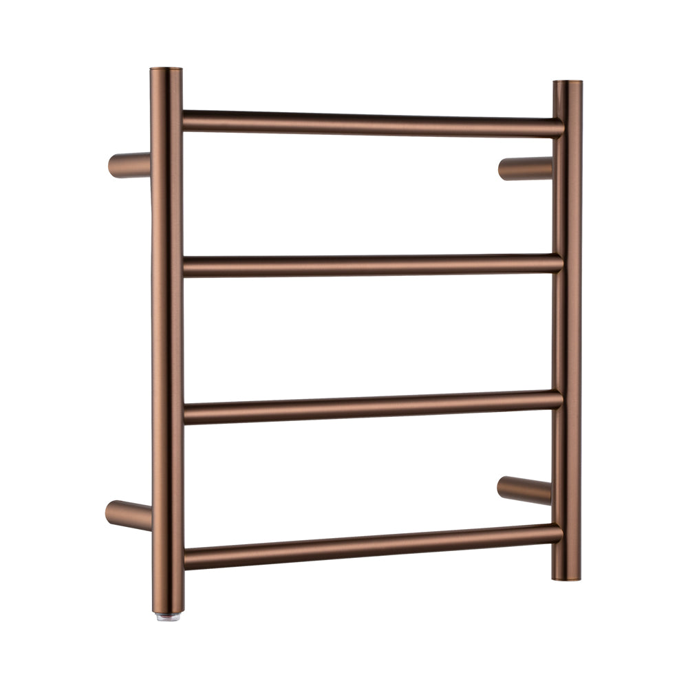 Brushed Copper stainless steel 4-bar round heated towel rail