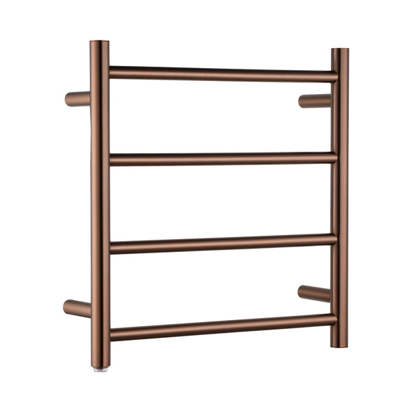 Keep your towels warm with our Stainless Steel Heated Towel Rack in brushed copper. Features 4 round bars. Shop now at Ezymall Australia for quality!-Heated Towel Rail-Ezymall AU
