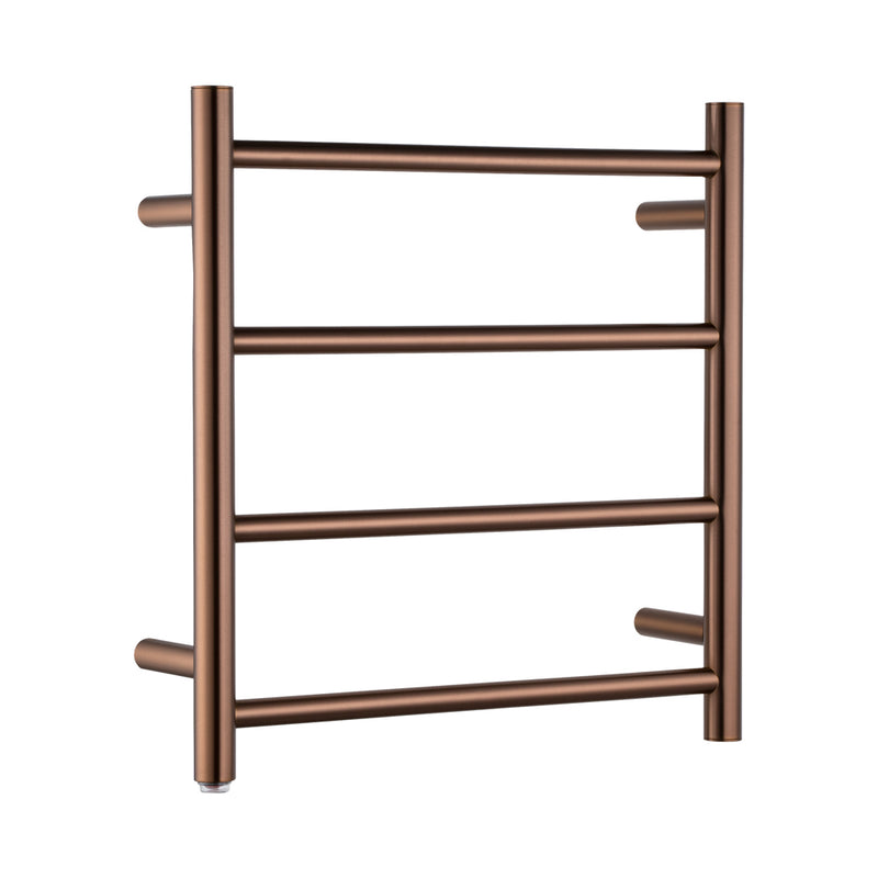 Keep your towels warm with our Stainless Steel Heated Towel Rack in brushed copper. Features 4 round bars. Shop now at Ezymall Australia for quality!-Heated Towel Rail-Ezymall AU