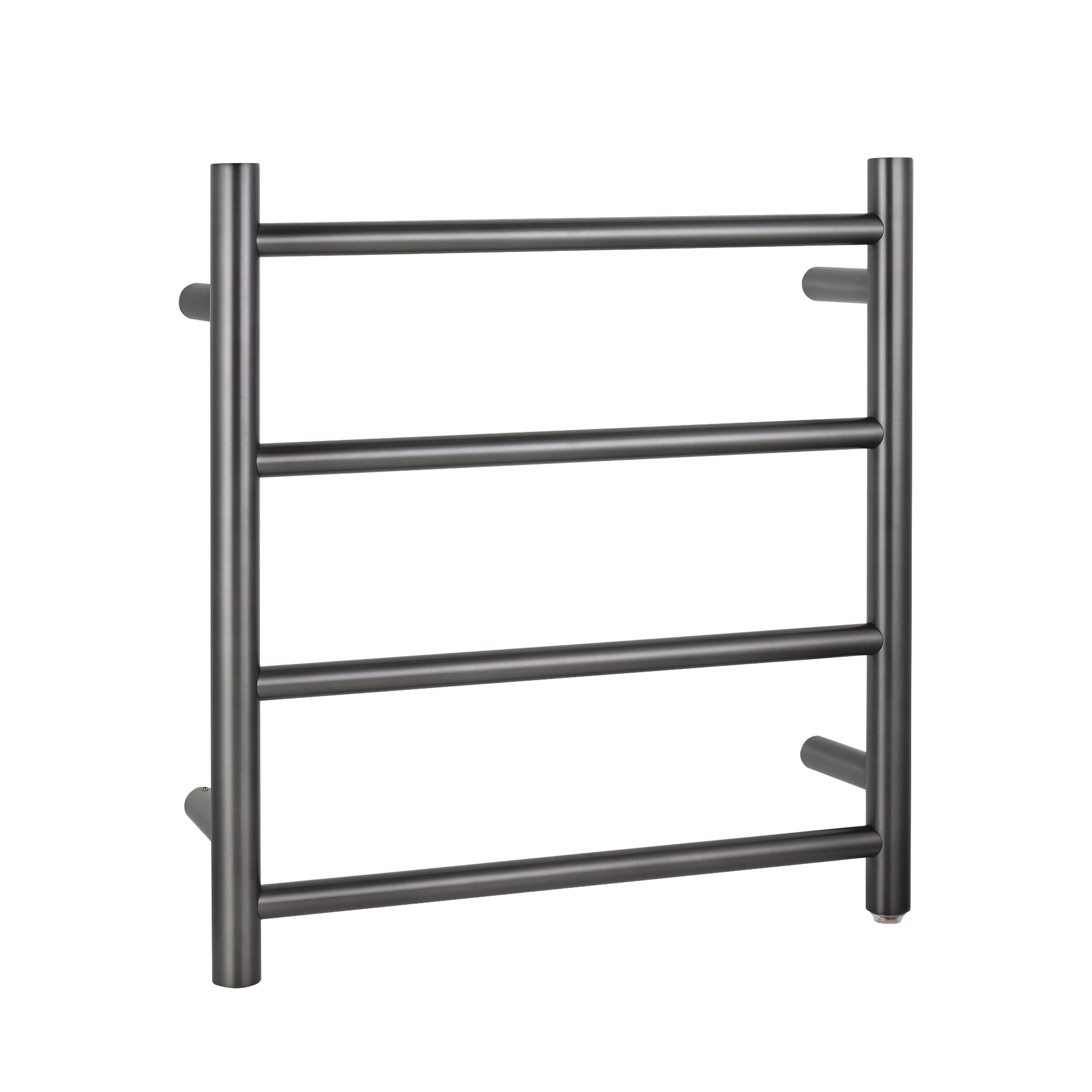 Keep your towels warm with our Brushed Gunmetal Grey Stainless Steel Heated Towel Rack. Features 4 round bars for efficient heating and stylish design.-Heated Towel Rail-Ezymall AU
