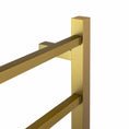 Load image into Gallery viewer, Alternate view of Brushed Brass Gold stainless steel 4-bar square heated towel rail
