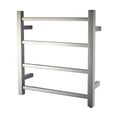 Load image into Gallery viewer, Upgrade your bathroom with this sleek, chrome silver, 4-bar square heated towel rack. Crafted from stainless steel, it combines style and functionality. Fast shipping Australia wide.-Heated Towel Rail-Ezymall AU

