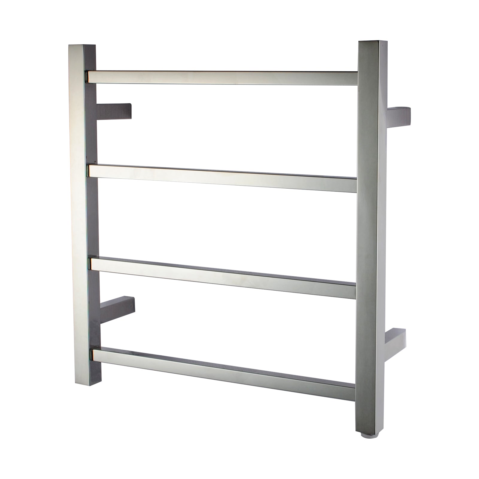 Upgrade your bathroom with this sleek, chrome silver, 4-bar square heated towel rack. Crafted from stainless steel, it combines style and functionality. Fast shipping Australia wide.-Heated Towel Rail-Ezymall AU
