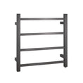 Load image into Gallery viewer, Keep towels warm and dry with our Gunmetal Grey Stainless Steel Heated Towel Rack. Featuring 4 square bars, it adds style and functionality to your bathroom. Shop now!-Heated Towel Rail-Ezymall AU
