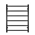 Load image into Gallery viewer, Add a touch of modern elegance to your bathroom with the Stainless Steel Heated Towel Rack featuring 6 Round Bars in Black. Keep your towels warm, dry, and organized. Shop now and upgrade your space!-Heated Towel Rail-Ezymall AU
