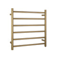 Load image into Gallery viewer, Warm your towels with the Stainless Steel Heated Towel Rack 6 Bars Round in Brushed Brass Gold. Durable, stylish, and easy to install. Shop now!-Heated Towel Rail-Ezymall AU
