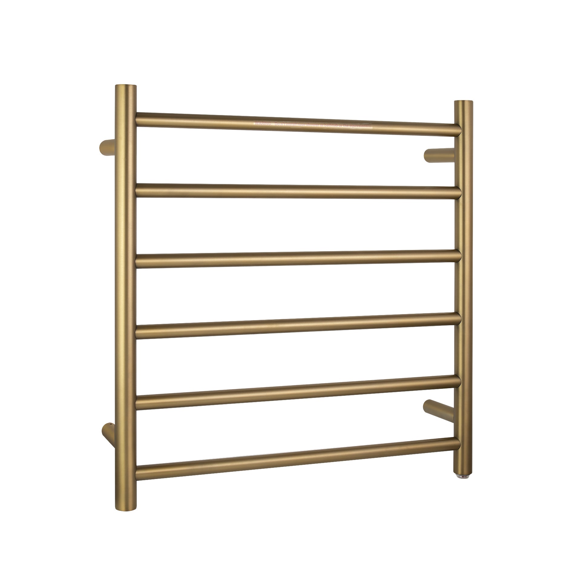 Warm your towels with the Stainless Steel Heated Towel Rack 6 Bars Round in Brushed Brass Gold. Durable, stylish, and easy to install. Shop now!-Heated Towel Rail-Ezymall AU
