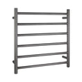 Load image into Gallery viewer, Experience ultimate comfort with the Stainless Steel Heated Towel Rack featuring 6 Round Bars in Brushed Gunmetal Dark Grey. Keep your towels warm and dry in style. Perfect for any modern bathroom. Order now!-Heated Towel Rail-Ezymall AU
