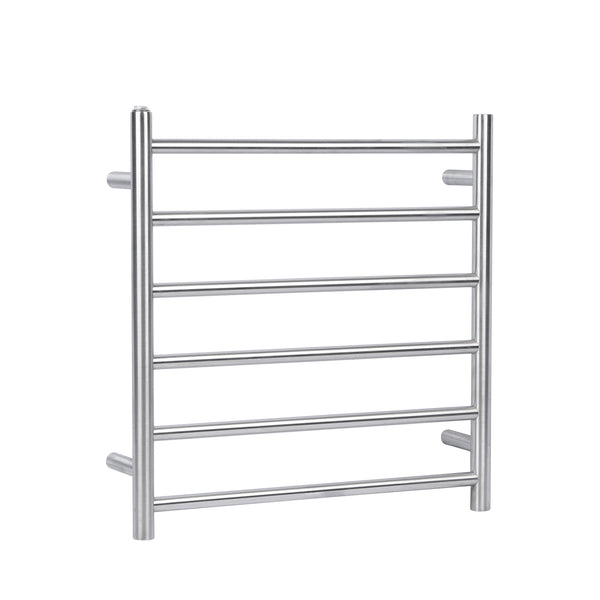 Keep your towels warm with the Stainless Steel Heated Towel Rack 6 Bars Round in Chrome Silver. Durable, stylish, and easy to install. Shop now!-Heated Towel Rail-Ezymall AU